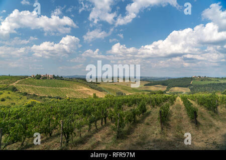 Typische toskanische Landschaft bei San Gimignano, Toscane, Italie | toscane typique paysage autour de San Gimignano, Toscane, Italie Banque D'Images