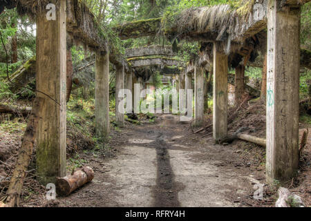 L'ancienne mine d'étain d'un camp de prisonniers de guerre abd Rolava - Sauersack, Monts Métallifères, République Tchèque Banque D'Images