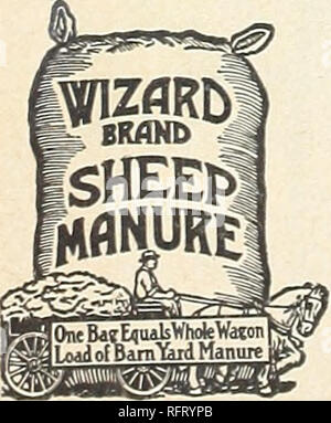 . Capitol city seeds pour 1959. Pépinières (Horticulture) ; catalogues de bulbes (plantes) ; Catalogues Catalogues légumes ; outils de jardin ; Catalogues Catalogues de graines. Marque de l'ASSISTANT DE VACHE ET MOUTONS ces engrais engrais verts sont concentrées de- hydratées et absolument weedless. Ils fournissent une abondance d'humus et de tous les éléments essentiels des aliments d'origine végétale nécessaires pour faire prospérer les plantes. Ils sont sans danger pour toutes les plantes sous verre et sont pratiques et très efficaces pour le mélange de compost ou terreau banc. Vous trouverez inégalée de l'assistant pour les pelouses, fleurs, légumes, arbustes et arbres. Éviter, par lessivage du fumier de qualité inférieure Banque D'Images