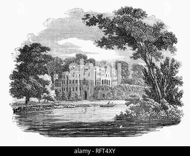 Guy's house Cliffe date de 1751 et a été lancé par Samuel, un Greatheed marchand dans l'ouest de l'Inde et membre du Parlement pour Coventry 1747-1761. Greatheed Samuel était l'un des plus grands marchands d'esclaves dans les Caraïbes, et a reçu la somme de 25 000 € en compensation du gouvernement à la suite de l'abolition de la traite des esclaves. Il est situé dans un hameau sur la rivière Avon et le chemin Coventry entre Warwick et Leek Wootton dans Warwickshire, Angleterre, près de Old Milverton. Banque D'Images