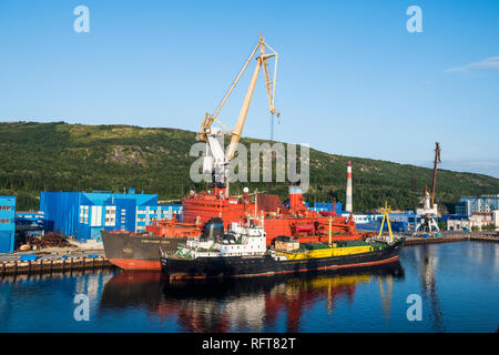 Port Rusatom à Mourmansk, Russie, Europe Banque D'Images