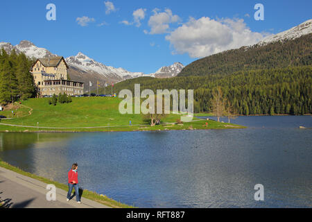 Saint-Moritz, canton de Grisons (Grigioni), Suisse, Europe Banque D'Images