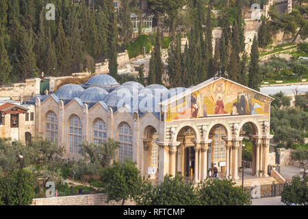 Eglise de toutes les nations (l'église de l'Agonie) (Basilique de l'Agonie), Mont des Oliviers, Jérusalem, Israël, Moyen Orient Banque D'Images