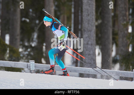 Lenzerheide (Suisse). 26 janvier, 2019. Chloe Chevalier lors de l'IBU Cup de Biathlon 2019 Femmes 10 km poursuite de Lenzerheide. Crédit : Rolf Simeon/Alamy Live News Banque D'Images