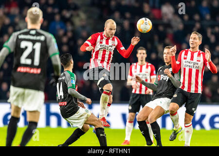 EINDHOVEN, Pays-Bas, 26-01-2019, football, stade Philips, l'Eredivisie néerlandaise, de la saison 2018/2019, PSV player Jorrit Hendrix, pendant le match PSV - Groningen, score final : 2-1 Banque D'Images