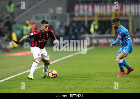 Milano, Italie. 26 janvier, 2019. Suso de l'AC Milan en action au cours de la série d'un match de football entre l'AC Milan et SSC Napoli. Crédit : Marco Canoniero/Alamy Live News Banque D'Images