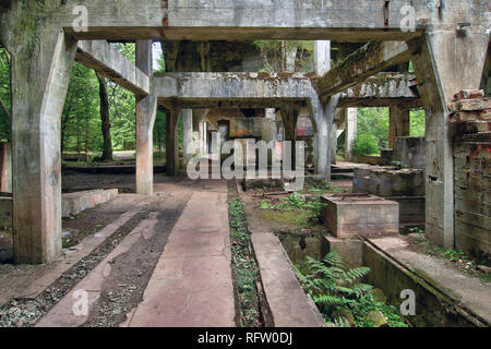 L'ancienne mine d'étain d'un camp de prisonniers de guerre abd Rolava - Sauersack, Monts Métallifères, République Tchèque Banque D'Images