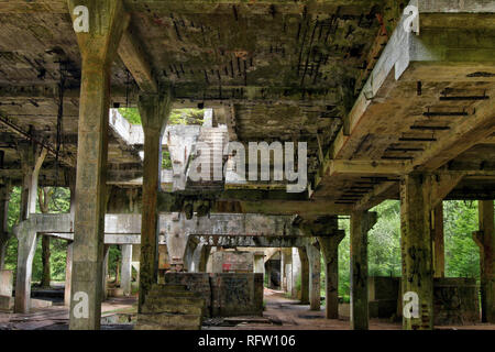 L'ancienne mine d'étain d'un camp de prisonniers de guerre abd Rolava - Sauersack, Monts Métallifères, République Tchèque Banque D'Images
