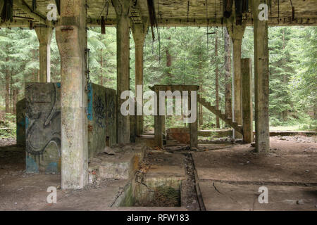 L'ancienne mine d'étain d'un camp de prisonniers de guerre abd Rolava - Sauersack, Monts Métallifères, République Tchèque Banque D'Images