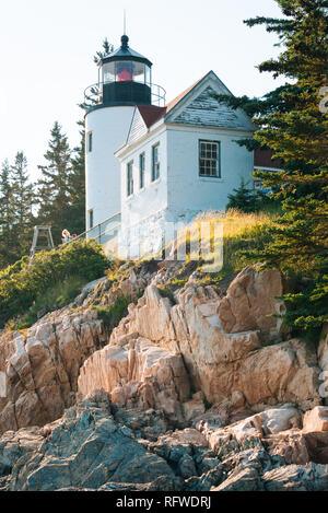 Phare de Bass Harbor, dans l'Acadia National Park, Maine Banque D'Images