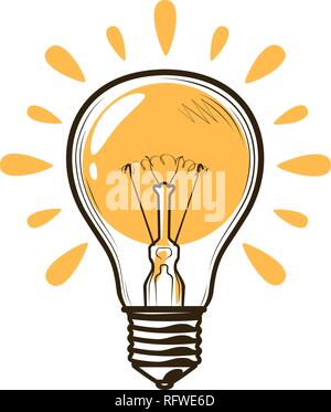 Lampe, ampoule. L'électricité, l'éclairage électrique, notion d'énergie. Vector illustration Illustration de Vecteur