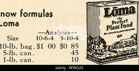 . Ville capitale de semences pour 1943. Pépinières (Horticulture) ; catalogues de bulbes (plantes) ; Catalogues Catalogues légumes ; outils de jardin ; Catalogues Catalogues de graines. Les fumiers de marque assistant faire toutes les plantes poussent ! Ces engrais verts sont concentrés et déshydratés weedless absolument. Ils fournissent une abondance d'humus et de tous les éléments essentiels des aliments d'origine végétale nécessaires pour faire prospérer les plantes. Ils sont sans danger pour toutes les plantes sous verre et sont pratiques et très efficaces pour le mélange de compost ou terreau banc. Vous trouverez inégalée de l'assistant pour les pelouses, fleurs, légumes, arbustes et arbres. N'importe ce que vous cultivez, Wiz Banque D'Images