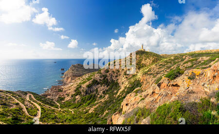 Phare de Capo Sandalo, île de San Pietro, province Sud Sardaigne, Sardaigne, Italie, Méditerranée, Europe Banque D'Images