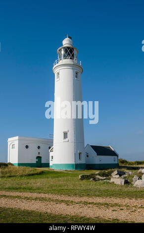 Hurst Point Lighthouse dans le Solent, Hampshire, Angleterre, Royaume-Uni, Europe Banque D'Images