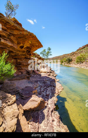 Randonnée à travers le canyon. fenêtre natures boucle qui, parc national de kalbarri, Australie occidentale Banque D'Images