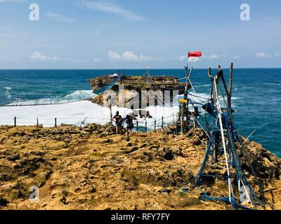 L'île de Java, Jogjakarta Timang Pantai Indonésie Banque D'Images