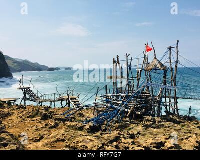 L'île de Java, Jogjakarta Timang Pantai Indonésie Banque D'Images