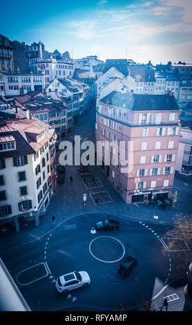 Rue de Lausanne ville Banque D'Images