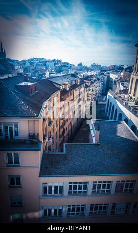 Rue de Lausanne ville Banque D'Images