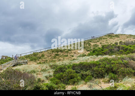 Bruny Island Cou, Tasmanie, Australie - 20 décembre 2016 comme suit : lookout sur Bruny Island Nature Reserve de cou Banque D'Images