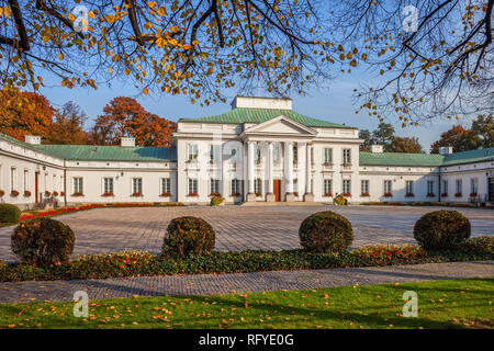 Palais du Belvédère à Varsovie, Pologne, bâtiment de style classique, ancienne résidence officielle des présidents de la Pologne. Banque D'Images