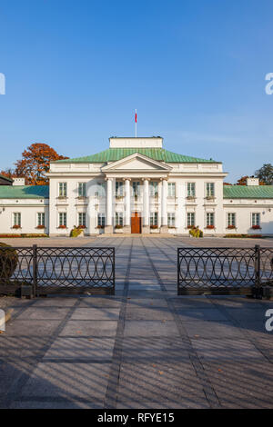 Palais du Belvédère à Varsovie, Pologne, bâtiment de style classique, ancienne résidence officielle des présidents de la Pologne. Banque D'Images