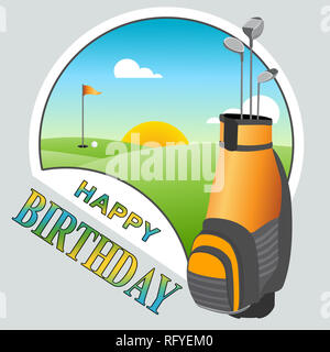 Joyeux Anniversaire Golfeur Message Comme Surprise Accueil Pour Joueur De Golf Felicitations Pour Le Golf Fanatic 3d Illustration Photo Stock Alamy