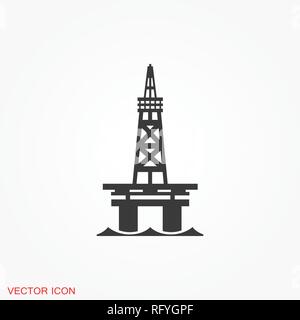 La plate-forme de production de pétrole iconfuel logo, symbole vecteur pour la conception Illustration de Vecteur