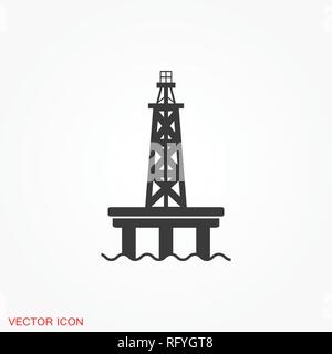 La plate-forme de production de pétrole iconfuel logo, symbole vecteur pour la conception Illustration de Vecteur