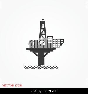 La plate-forme de production de pétrole iconfuel logo, symbole vecteur pour la conception Illustration de Vecteur