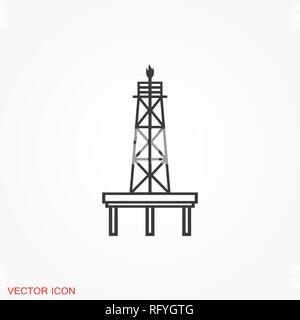 La plate-forme de production de pétrole iconfuel logo, symbole vecteur pour la conception Illustration de Vecteur