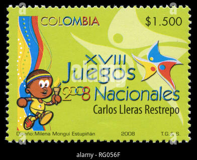 Timbre-poste de la Colombie dans le XVIII Jeux nationaux du sport - Carlos Lleras Restrepo série émise en 2008 Banque D'Images