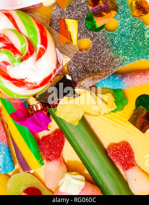 Bonbons colorés et de gelées comme arrière-plan, gros plan Banque D'Images