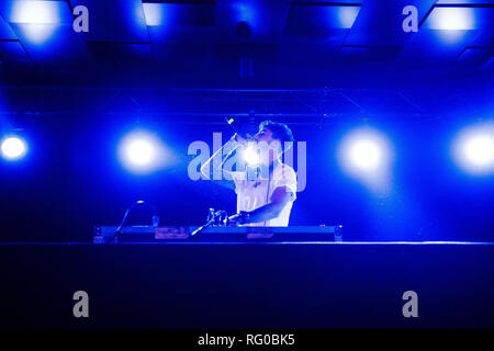 Danemark, copenhague - 24 janvier 2019. Le musicien danois, DJ et producteur de musique Faustix effectue un concert live à KB Hallen à Copenhague. (Photo crédit : Gonzales Photo - Peter Troest). Banque D'Images