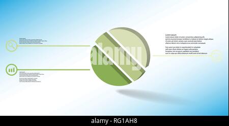 Illustration infographie 3D modèle. L'anneau en relief est en biais divisé à trois pièces de couleur. Objet est organisé sur bleu fond blanc. La ligne de couleur Illustration de Vecteur