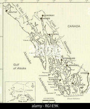 . La Canadian field-naturaliste. 1996 MacDonald et Cook : La faune des mammifères marins des terres du sud-est de l'Alaska 573 CANADA. Carte, plan de Dixon 138° Figure L Site du sud-est de l'Alaska et l'archipel Alexander. Coordonnées latitudinales et longitudinales pour toutes les îles identifiés dans l'espèce comptes sont présentés dans le tableau 1. Les spécimens de cette espèce ont été prélevés le long de la partie continentale de Portland à Yakutat (Swarth 1911 ; Jackson 1928 ; Hennings et Hoffmann 1977 ; UAM), et d'îles suivantes : l'Amirauté, Anguilla, Dos, Baker, barrière, Bell, Betton, noir, Cap, Cat, Coronation, Dall,