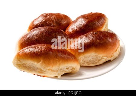 Les galettes de riz isolé sur fond blanc Banque D'Images