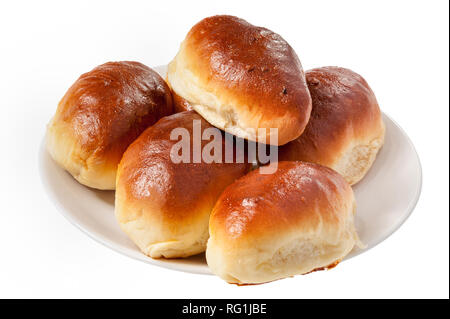 Les galettes de riz isolé sur fond blanc Banque D'Images