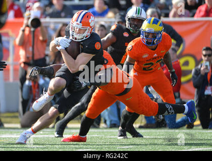 26 janvier 2019 : l'équipe du Sud, wide receiver # 13 Hunter Renfrow (Clemson) au cours de la 2019 Reese's Senior Bowl entre le Nord et le Sud à Ladd-Peebles Stadium à Mobile, AL. Kevin Langley/Sports médias du Sud/CSM Banque D'Images