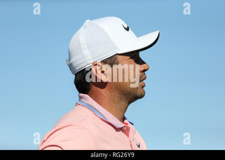 San Diego, CA. 25 Jan, 2019. Jason Day au cours de deuxième tour des agriculteurs ouvrent à parcours de golf de Torrey Pines à San Diego, CA, le 25 janvier 2019. Jevone Moore : csm Crédit/Alamy Live News Banque D'Images