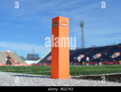 Mobile, AL, États-Unis d'Amérique. 26 janvier, 2019. Poteau de but dans la zone durant la fin 2019 la Haute Reese Bowl entre le Nord et le Sud à Ladd-Peebles Stadium à Mobile, AL. Kevin Langley/Sports médias du Sud/CSM/Alamy Live News Banque D'Images