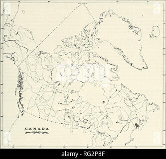 . La Canadian field-naturaliste. Dadswell 1984 : Statut de l'esturgeon à museau court 77. La figure 2. Répartition de l'esturgeon à museau court (Acipenser hrevirostrum). Avec la permission de D. E. McAllister, Musée National des Sciences Naturelles. Fredericton (Dadswell, observation personnelle). Juve- niles passent leurs premières années dans des portions riveraines de l'estuaire supérieur, principalement en eau douce (Dadswell, 1979). Biologie générale de la rogue de l'esturgeon à museau court au début du printemps dans les portions d'eau douce des estuaires ou dans les rivières. Le frai a lieu au cours de l'évolution des inondations à des températures de l'eau de 10-I2°C ( Banque D'Images