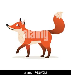 Icône de red fox, forêt, isolé, animaux des bois Illustration de Vecteur