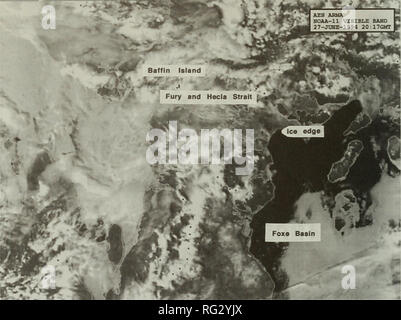 . La Canadian field-naturaliste. L'histoire naturelle. 386 Le Canadian Field-Naturalist Vol. Ill. Figure 4. Image satellite de l'état des glaces au cours des sondages de reconnaissance dans le nord du bassin Foxe, y compris le détroit de Fury and Hecla en juin 1994. où ils ont toujours trouvé tout au long de l'été, associé à la banquise lâche. Fluke- jusqu'à la fois la plongée et l'alimentation (voir écrémé Wursig et al. 1989) ont été observées dans ce domaine. D'autres comportements comme la queue-slapping, matériel roulant et, apparemment, de sommeil ont également été observées. Deux veaux ont été vu du bateau et deux ont également vu de l'avion. Il n'est pas Banque D'Images