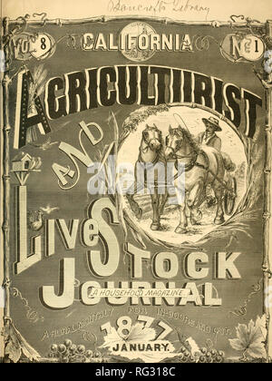 . Californie agriculturist et live stock journal. Agriculture -- Californie ; bétail -- Californie ; l'industrie animale -- Californie. . Veuillez noter que ces images sont extraites de la page numérisée des images qui peuvent avoir été retouchées numériquement pour plus de lisibilité - coloration et l'aspect de ces illustrations ne peut pas parfaitement ressembler à l'œuvre originale.. San Jose Banque D'Images