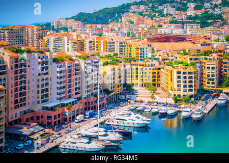 Port de Fontvieille, Monaco, Côte d'Azur Banque D'Images