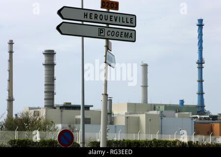 FRA, France, Normandie : la COGEMA (Compagnie Générale des matieres nucleaires kérogène) usine de retraitement, La Hague. Banque D'Images