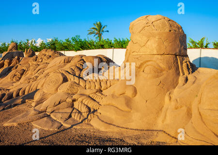 ANTALYA, TURQUIE - 12 septembre 2014 : Sandland ou sable Sculpture Museum est un musée à ciel ouvert situé à la plage de Lara dans la ville d'Antalya en Turquie Banque D'Images