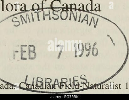 . La Canadian field-naturaliste. L'histoire naturelle. Le volume Canadian Field-Naturalist 109, numéro 3 (juillet-septembre 1995 l'histoire de l'exploration de l'Flqr^ vasculaire James S. Pringle Royal Botanical Gardens, Box 399, Hamilton, Ontario, Canada L8N 3H8 Pringle, James S. 1995. L'histoire de l'exploration de la flore vasculaire du canai 291-356.. 109(3) : études floristiques au Canada a commencé avec l'exploration expeditions de la fin du xviiie et début du xixe siècles, p. ex., Alejandro Malaspina et W. E. PARRY's. Au Labrador, les premiers spécimens ont été recueillis par des missionnaires moraves. Banque D'Images