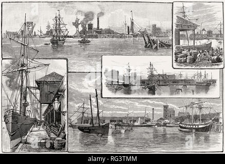 Leith Docks, Edinburgh, Ecosse, 19e siècle Banque D'Images